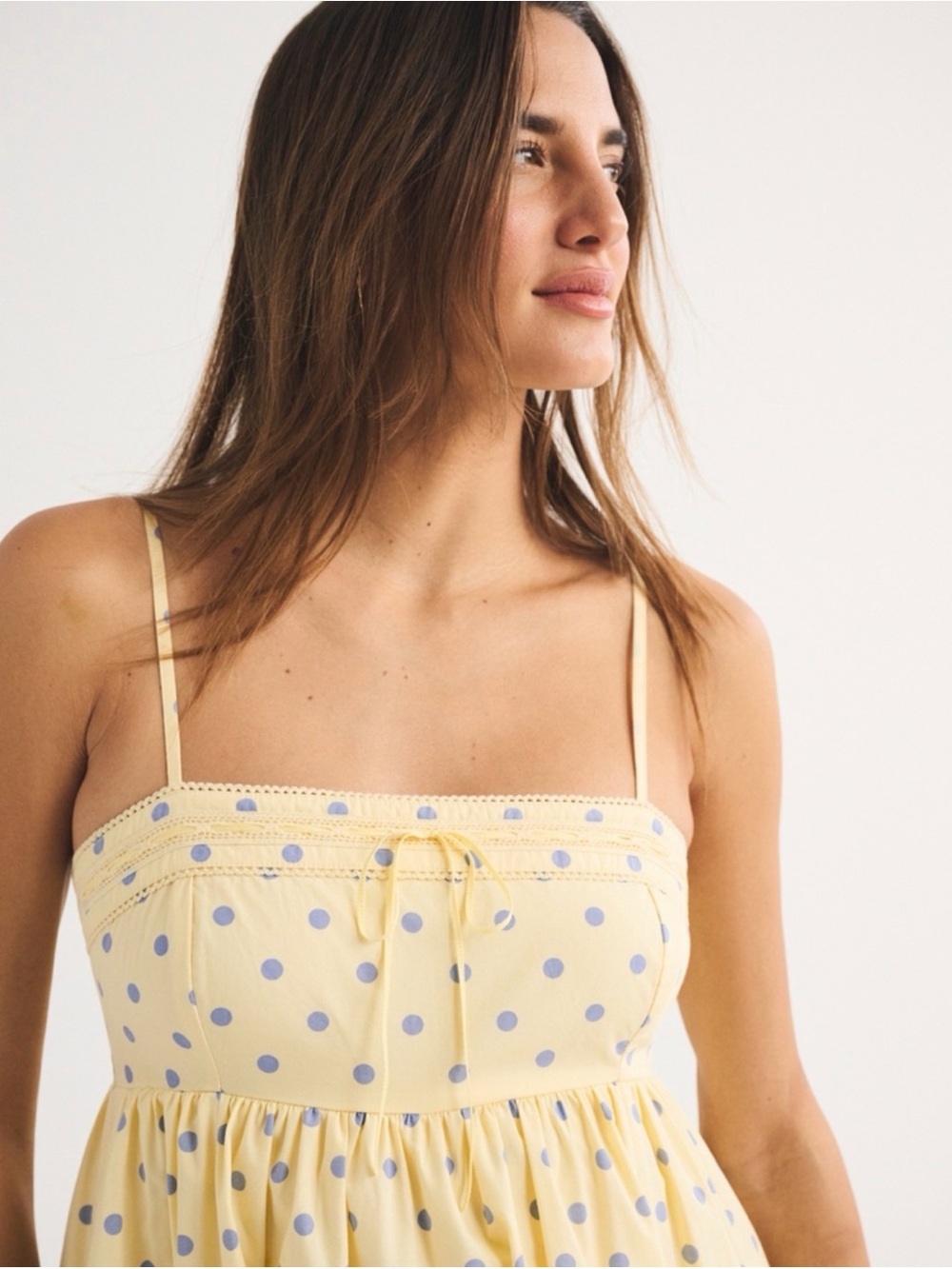 Yellow Polka Dot Spaghetti Strap Sundress - Picture 3 of 6